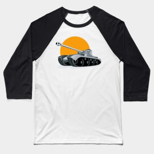 Panzer Tank Woodcut Retro Baseball T-Shirt